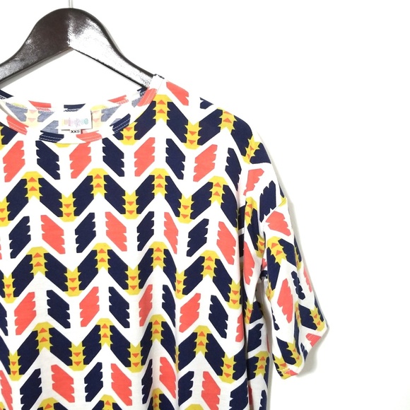 Lularoe Irma NWOT High-Low Tunic Pink/Blue/Gold - Picture 3 of 8